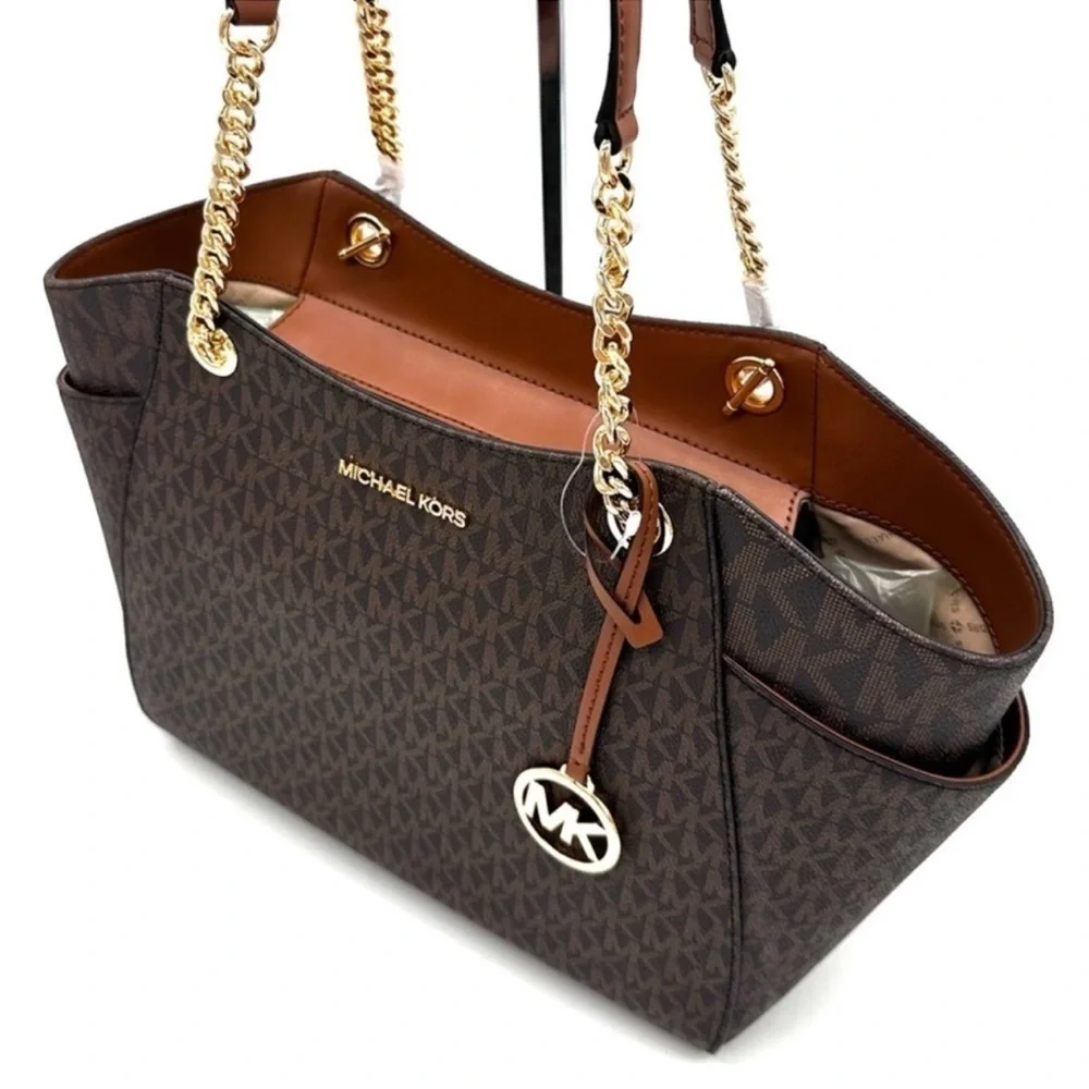 Michael Kors Large Jet Set Travel Chain Shoulder Bag & Flat Phone Case Wallet - Picture 6 of 14
